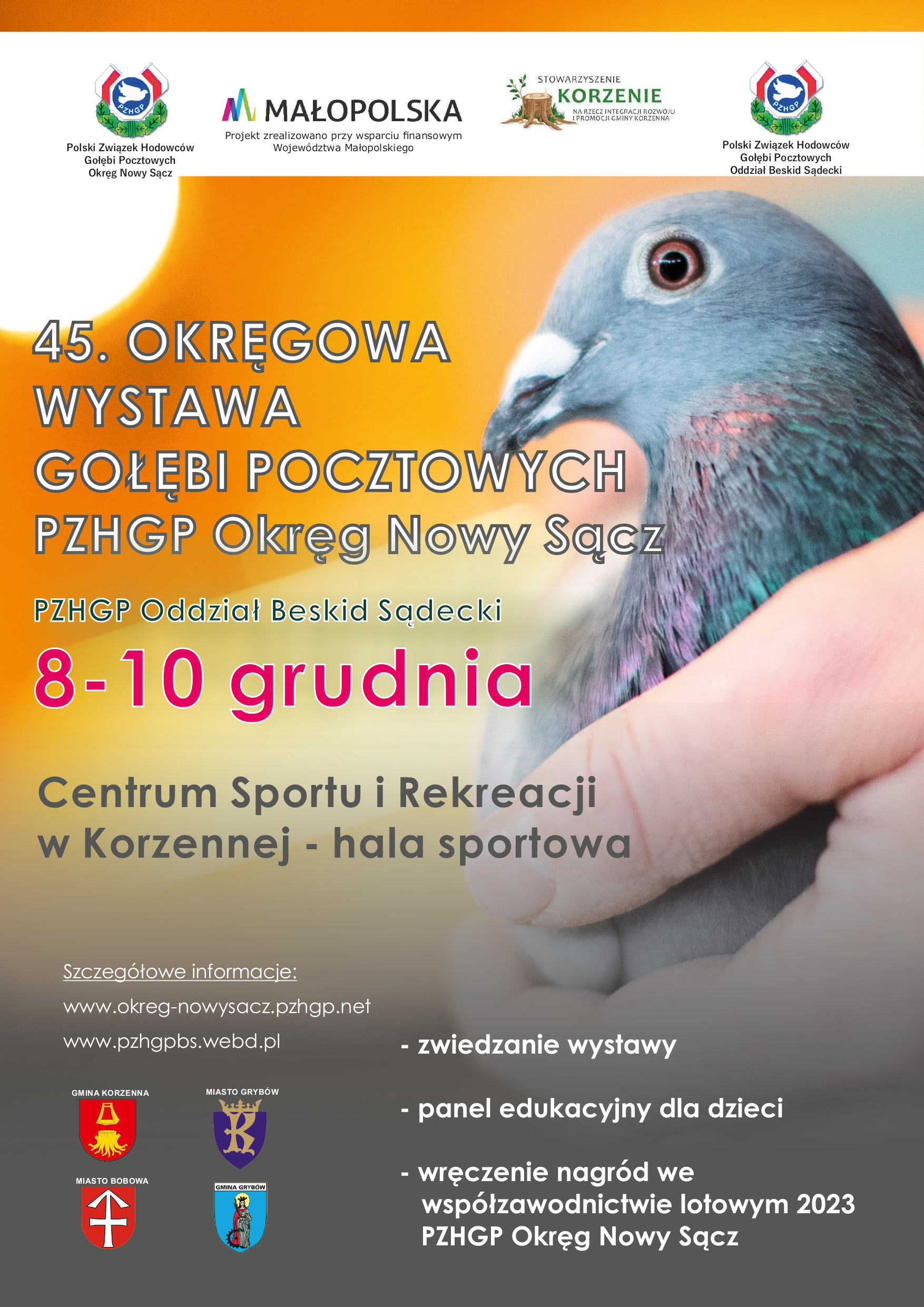 Wystawa gołębi pocztowych w Korzennej 8-10 GRUDNIA